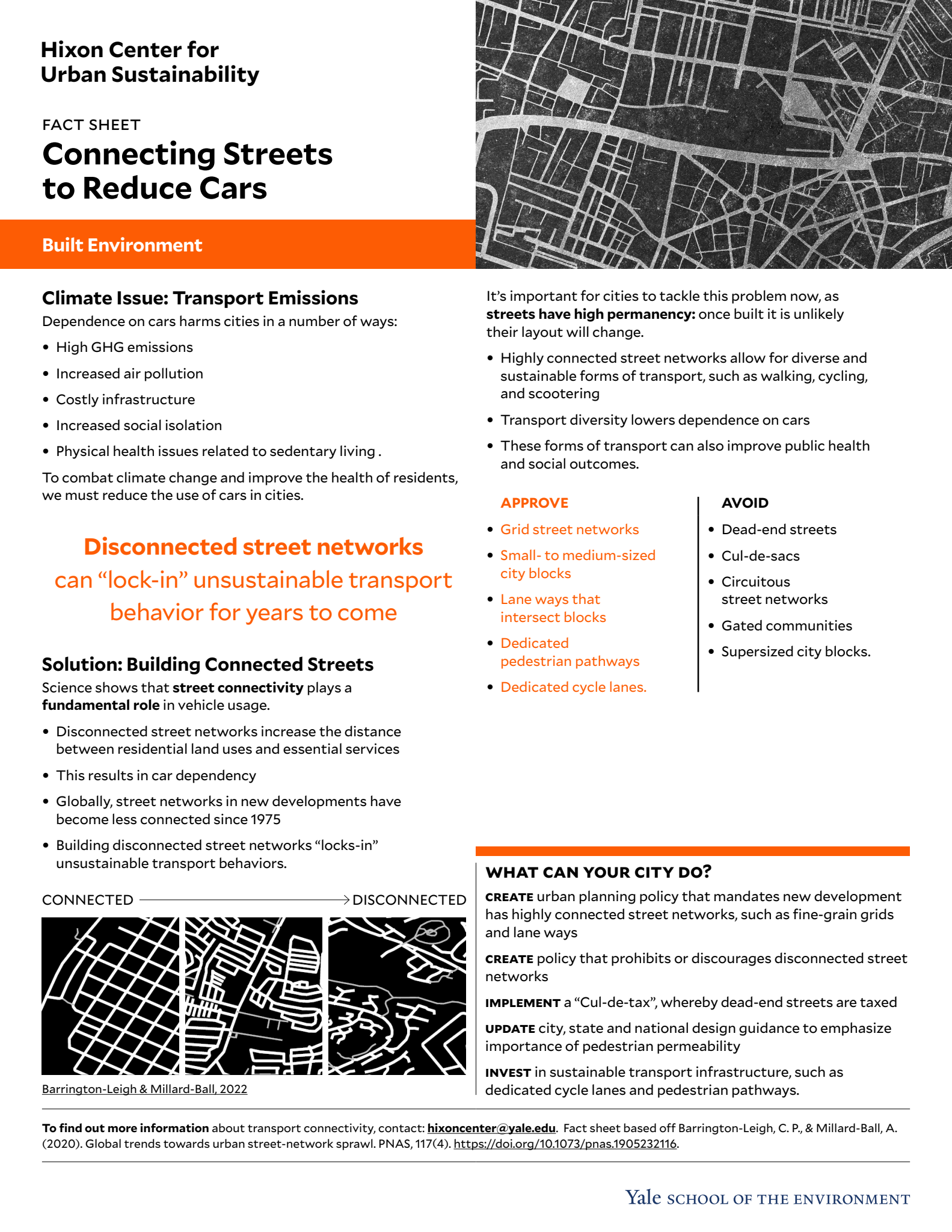 Fact sheet for connecting streets tool