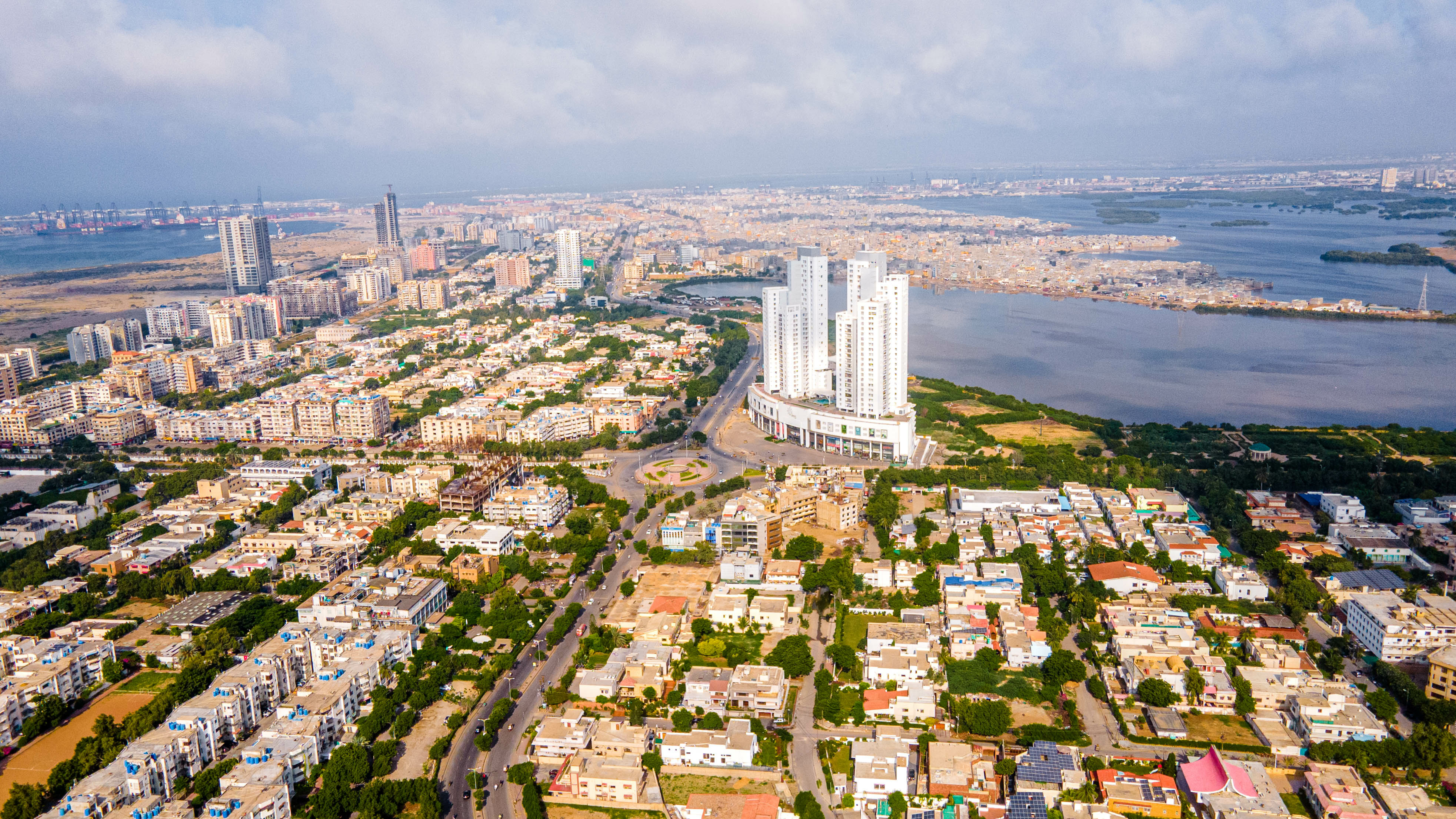 Aerial view of The City of lights, Karachi, Pakistan