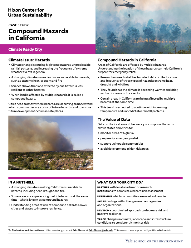 Case study one pager of compound hazards in California