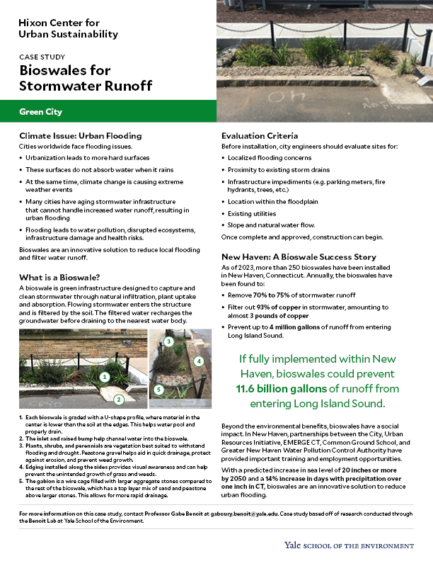 Case study on bioswales for managing stormwater runoff