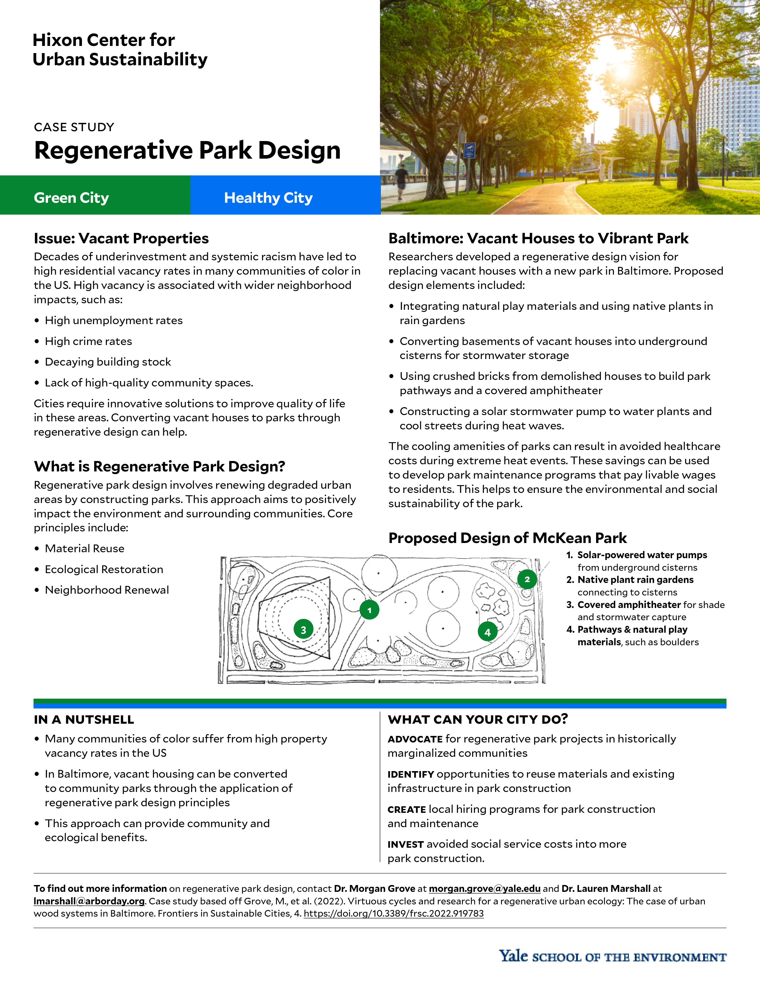 Case study on regenerative park design