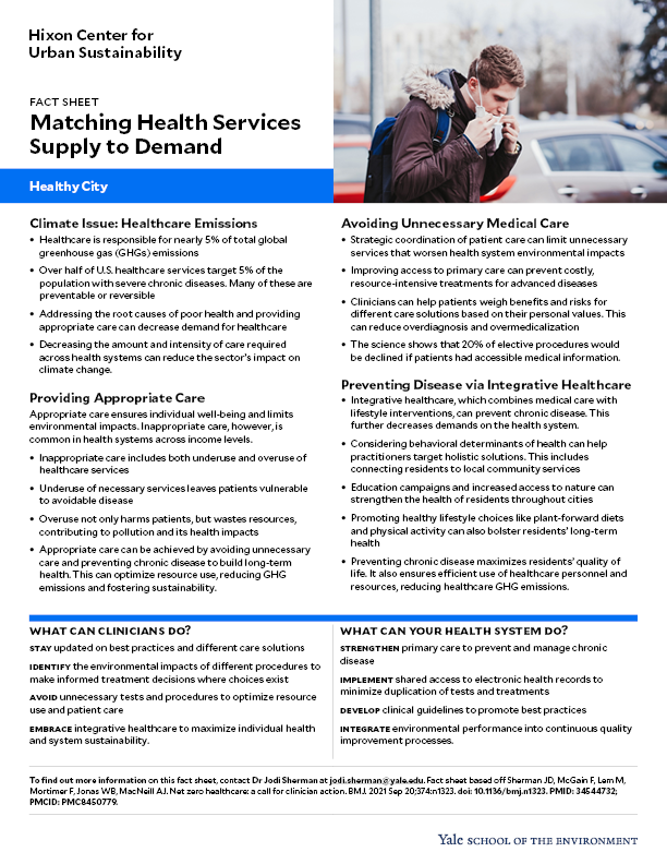 Fact sheet on matching health services supply to demand