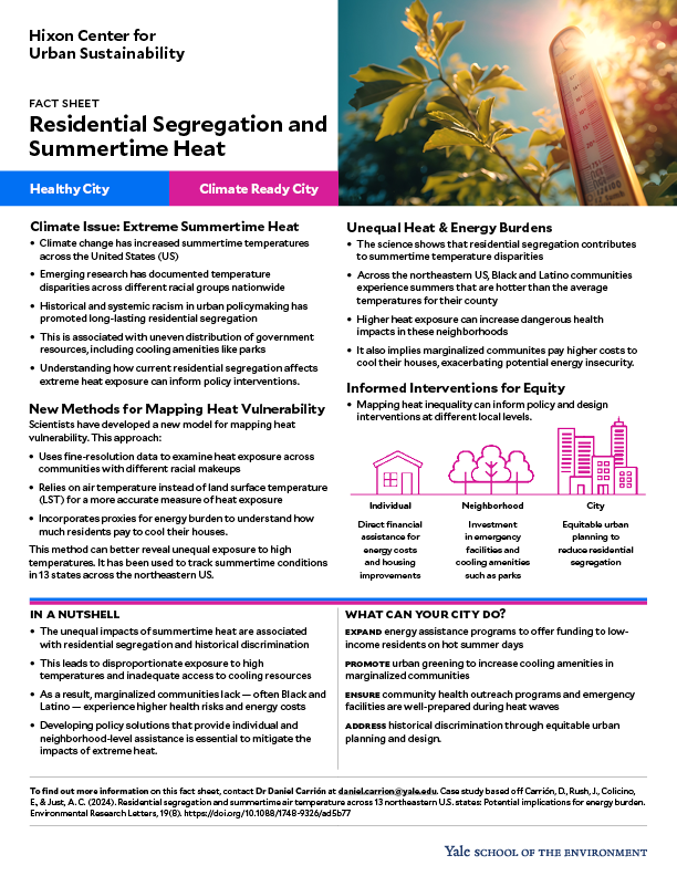 Fact sheet on residential segregation and summertime heat