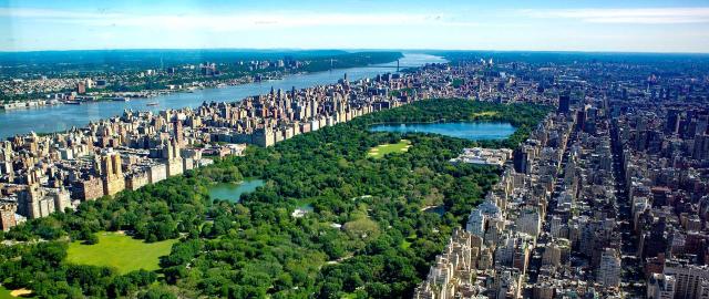 Aerial shot of Central Park in New York City