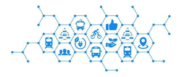 Network of connected urban mobility symbols