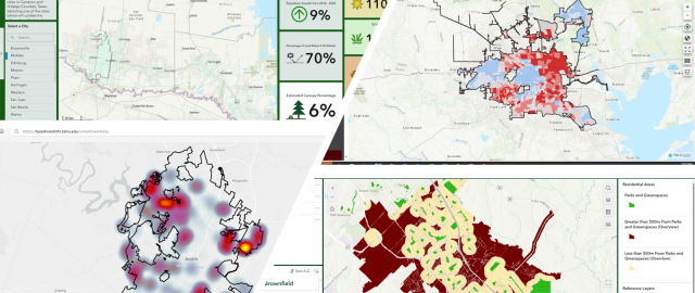 maps of community forestry initiatives in Texas