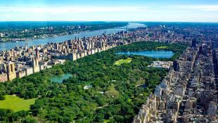 Aerial shot of Central Park in New York City