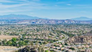 Landscape shot of desert suburbia