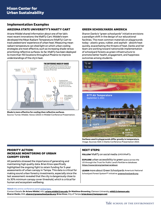 Conference summary for panel on using urban canopies to mitigate heat, page 2