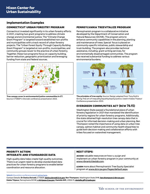 Conference summary for panel on innovative strategies to increase canopy cover, page 2
