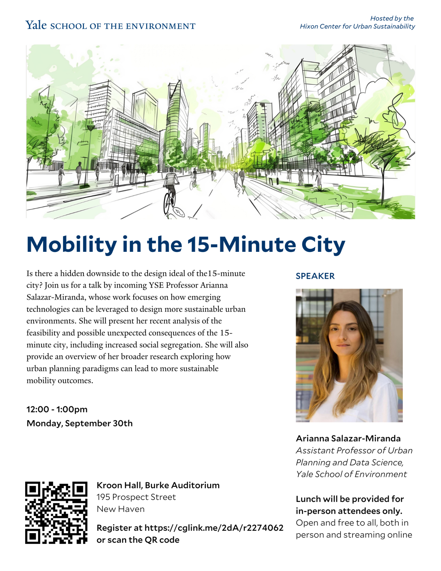 Poster of event on mobility in the 15-minute city