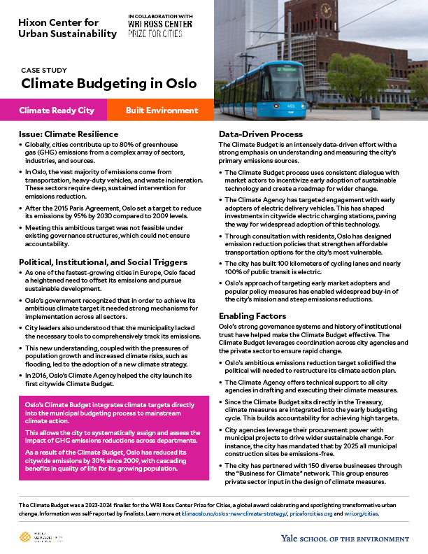 Case study on climate budgeting in Oslo