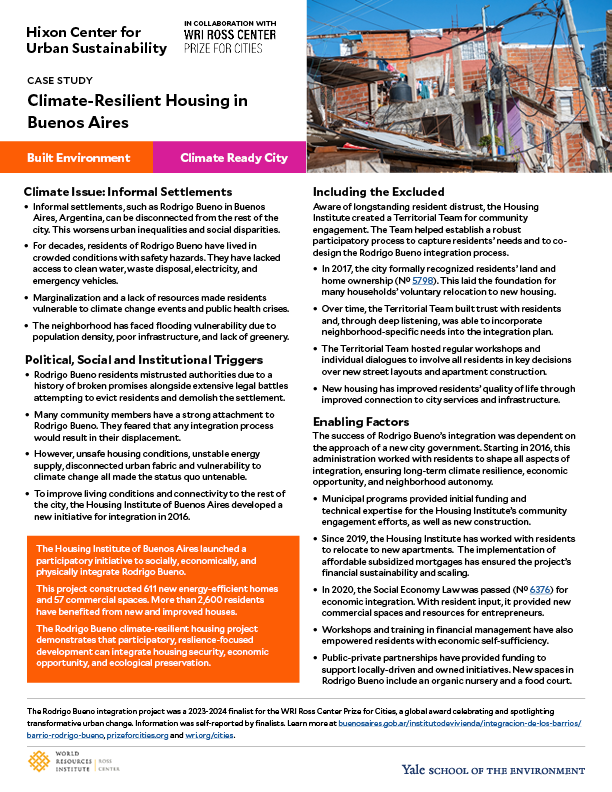 Case study on climate-resilient housing in Buenos Aires