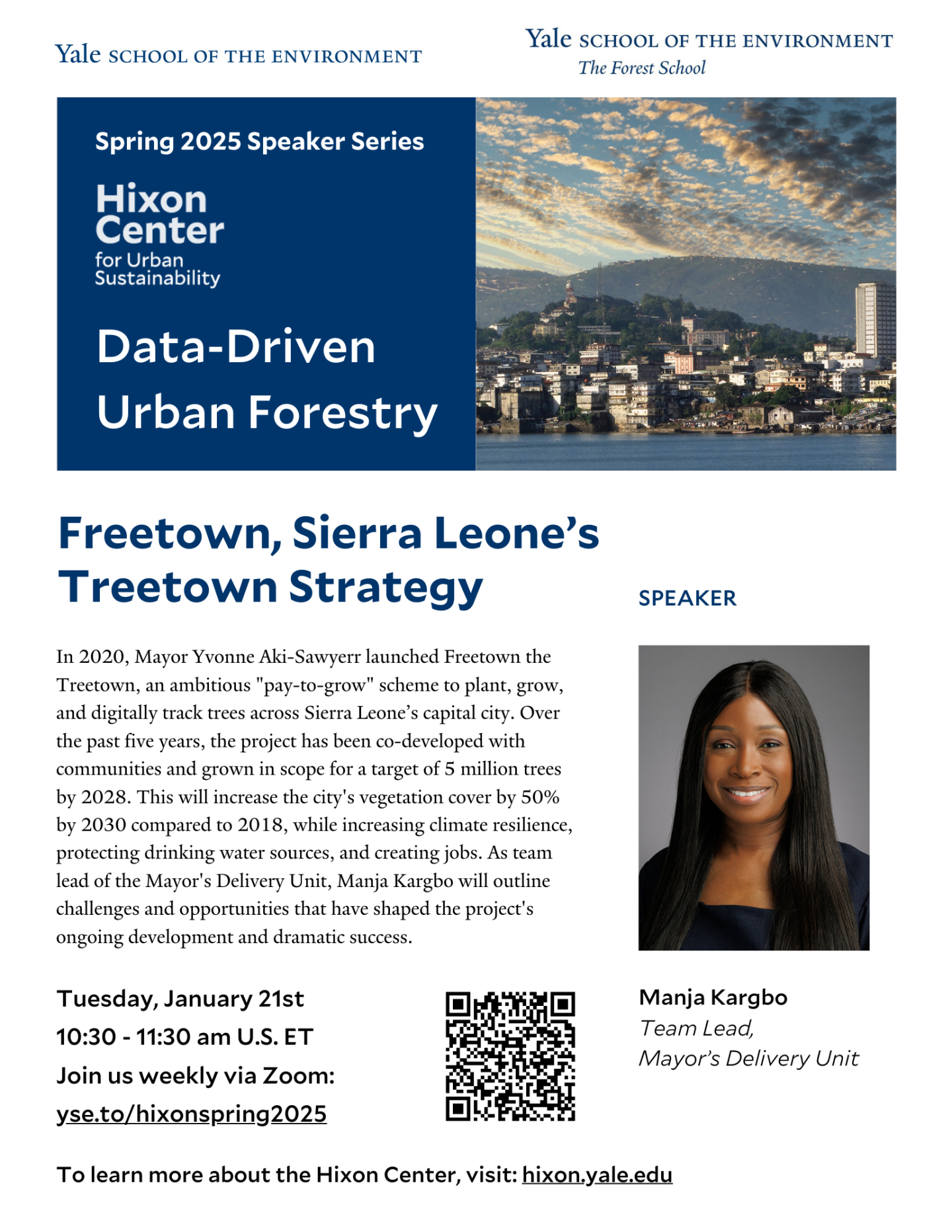 Poster for event on Freetown, Sierra Leone's Treetown Strategy