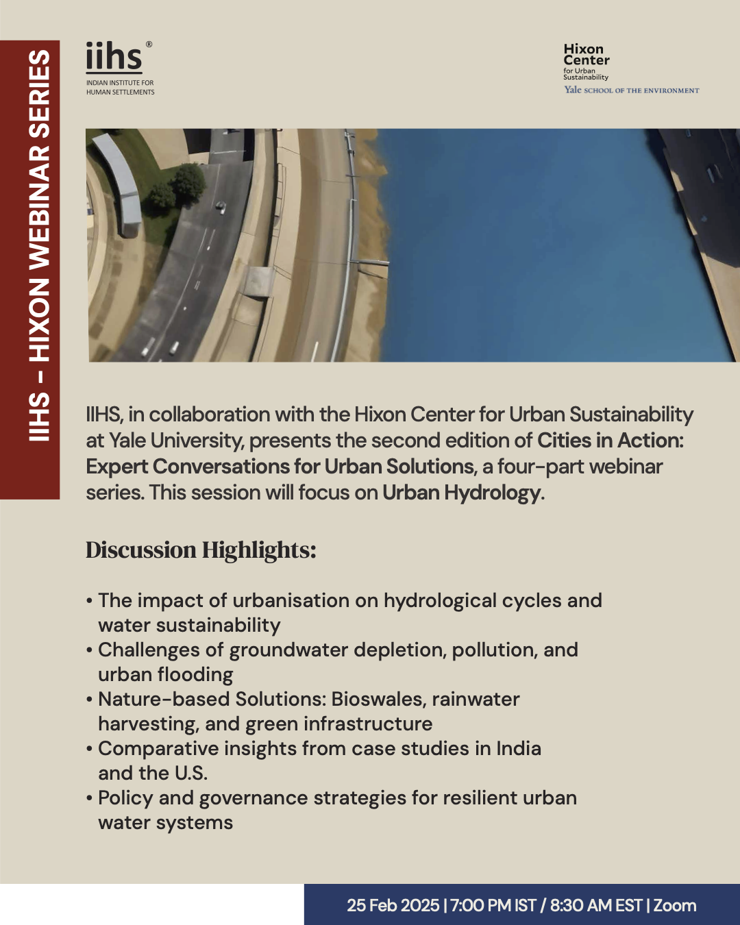 Poster of event on urban hydrology solutions