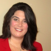 Headshot of Rebecca Salimen Witt in red blouse