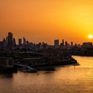 skyline of London during summer