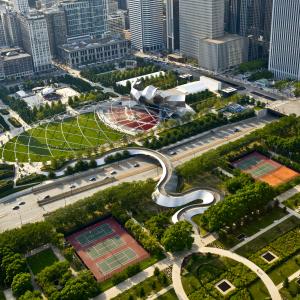 Chicago Millennium Park from above